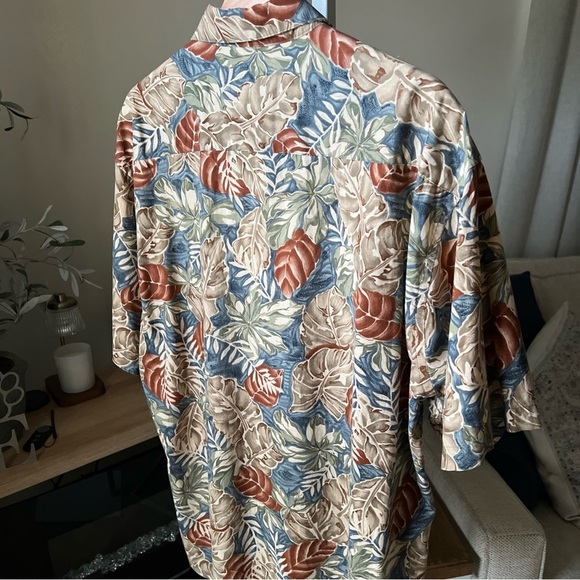 Campia Moda Hawaiian Shirt L Green Fuana S/S Aloha Lounge Size L - Picture 9 of 13